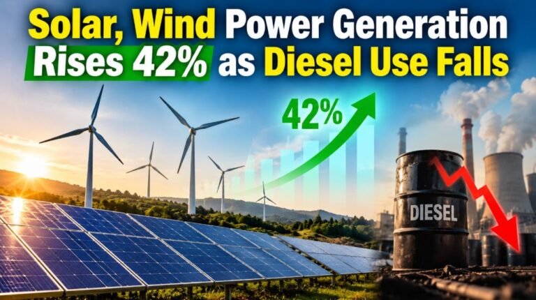 Solar, Wind Power Generation Rises 42% as Diesel Use Falls